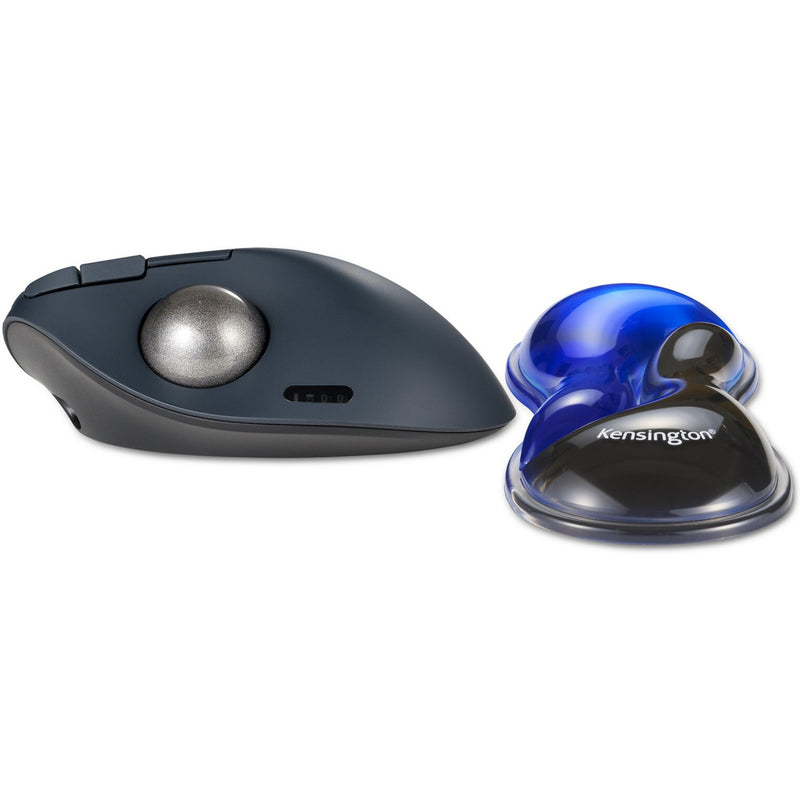 Afbeelding laden in galerijviewer, Kensington slim duo gel mouse trackball wrist rest polssteun (blauw zwart)