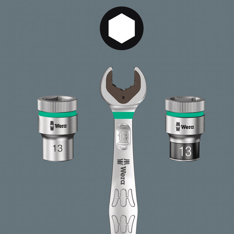 Afbeelding laden in galerijviewer, Wera 9608 dop-magneetstrip b impaktor imperial 1 dopsleutel (zwart groen, 9‑delig)
