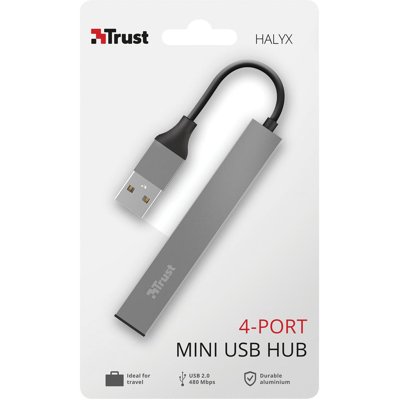 Load image into Gallery viewer, Trust halyx aluminium 4-port mini usb hub usb-hub (aluminium)