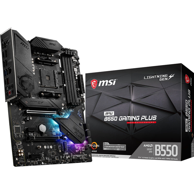 Load image into Gallery viewer, Msi mpg b550 gaming plus socket am4 moederbord (zwart, raid, gb-lan, sound, atx)