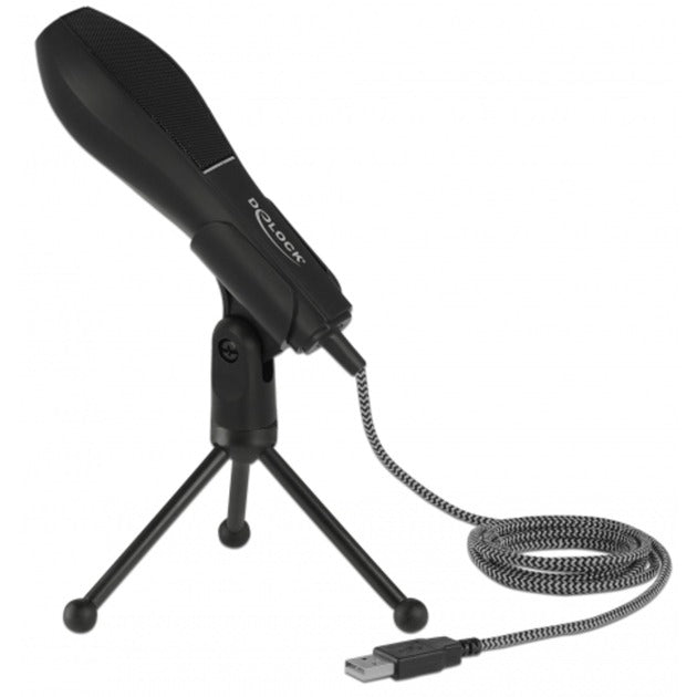 Load image into Gallery viewer, Delock usb condenser microfoon (zwart, met tafel standaard)