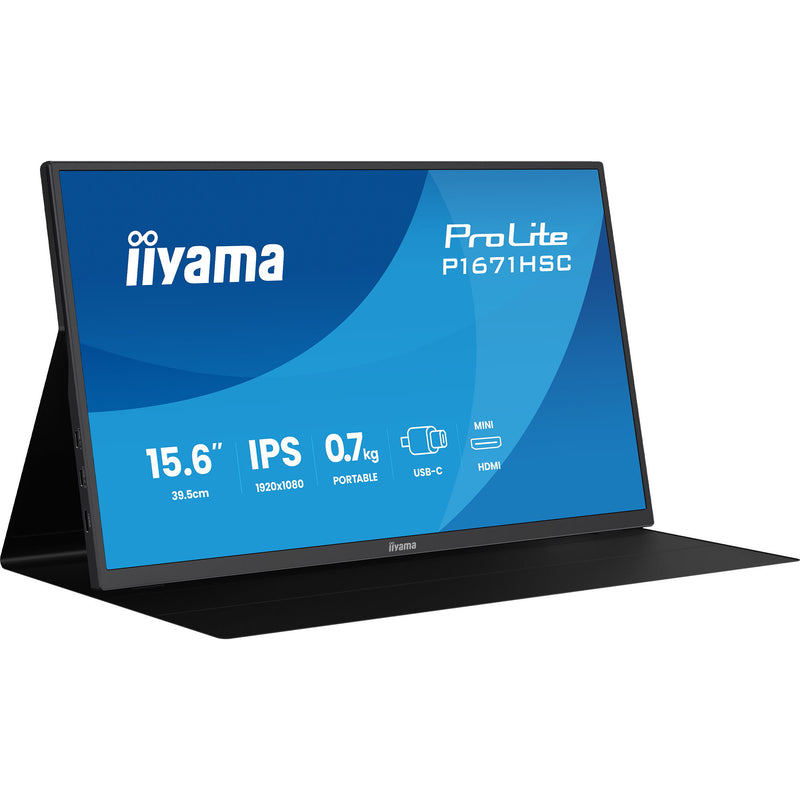 Laden Sie das Bild in Galerie -Viewer, Iiyama prolite p1671hsc-b1 15.6 monitor (zwart (mat), mini-hdmi (type-c), 2x usb-c)