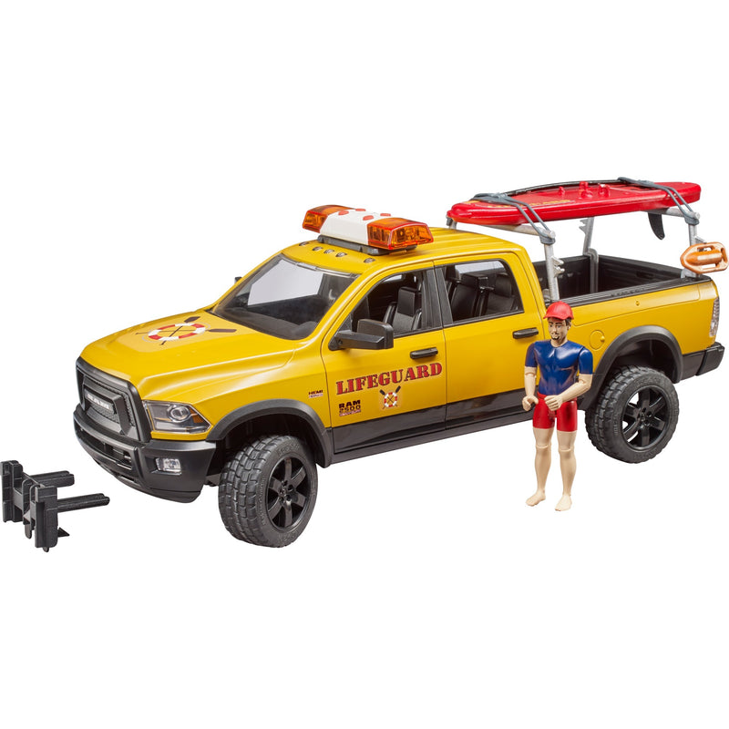 Load image into Gallery viewer, Bruder dodge ram 2500 reddingsbrigadeauto met strandwacht modelvoertuig (02506)