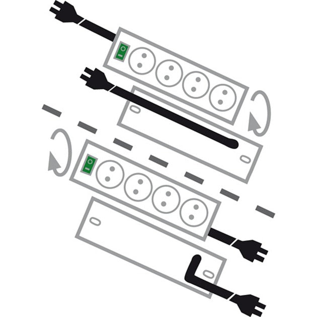 Load image into Gallery viewer, Brennenstuhl primera tec comfort switch plus 7-voudige stekkerdoos stekkerdoos (zwart, 19.500a overspanningsbeveiliging, externe schakelaar)