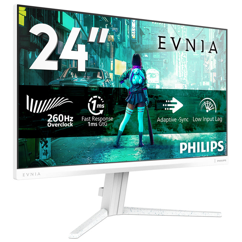 Afbeelding laden in galerijviewer, Philips evnia 24m2n3201pl 23.8 monitor (wit, 1x hdmi 2.1, 1x displayport 1.4, 260 hz (overclock))