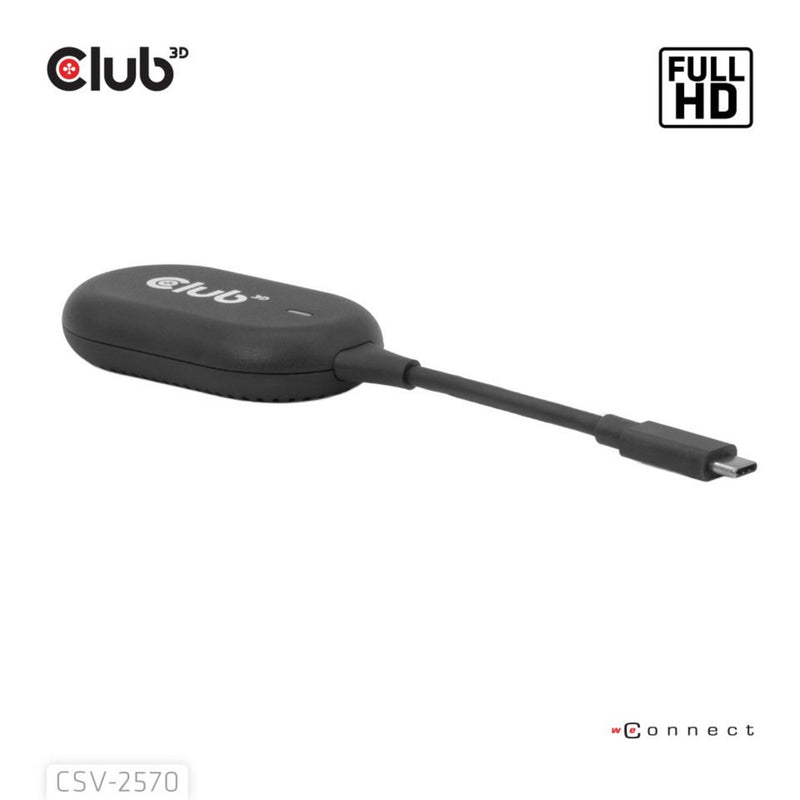 Laden Sie das Bild in Galerie -Viewer, Club 3d wireless usb-c to hdmi transmitter and receiver adapter (zwart)