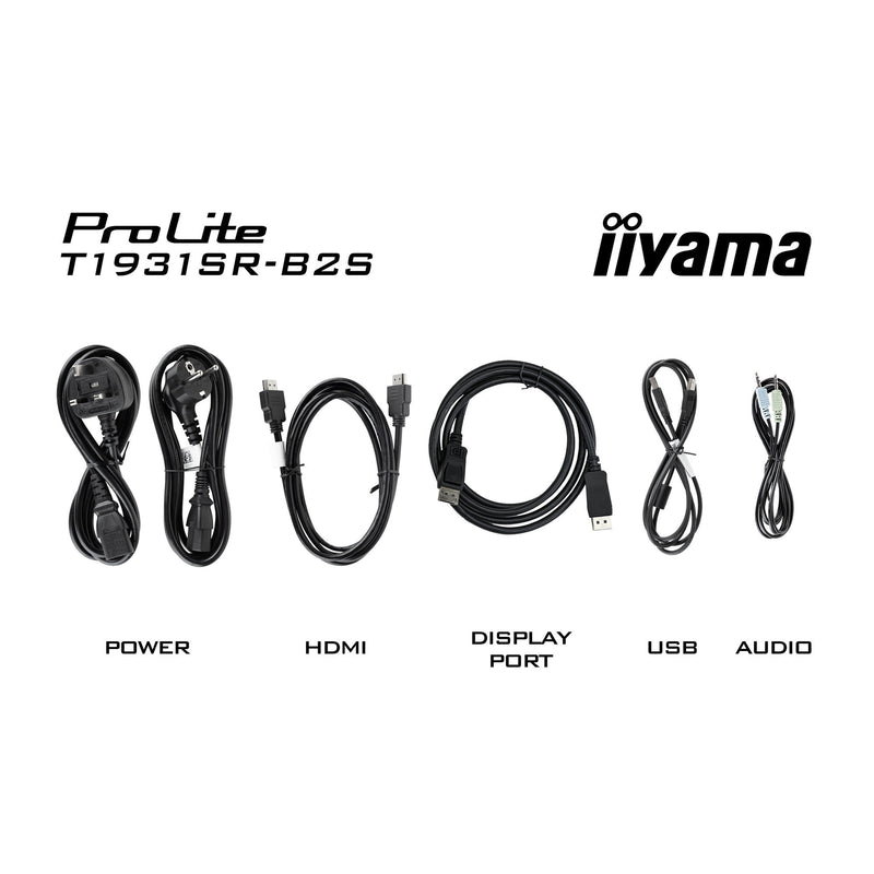 Laden Sie das Bild in Galerie -Viewer, Iiyama prolite t1931sr-b2s 19 touchscreen monitor (zwart, vga, hdmi, displayport, audio, touchscreen)