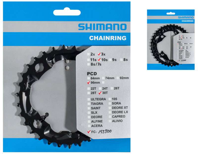 Load image into Gallery viewer, Shimano Kettingblad Deore FC-MT500 30T 10v zwart