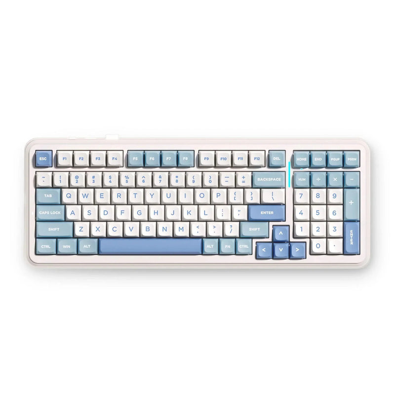 Chargez l'image dans la visionneuse de la galerie, Mchose k99 v2 wireless gasket mount mechanical keyboard (wit, us lay-out (qwerty), kailh box icy creamsicle, 99%, rgb, pbt keycaps, hot-swap, 2.4 ghz | bluetooth | usb-c)
