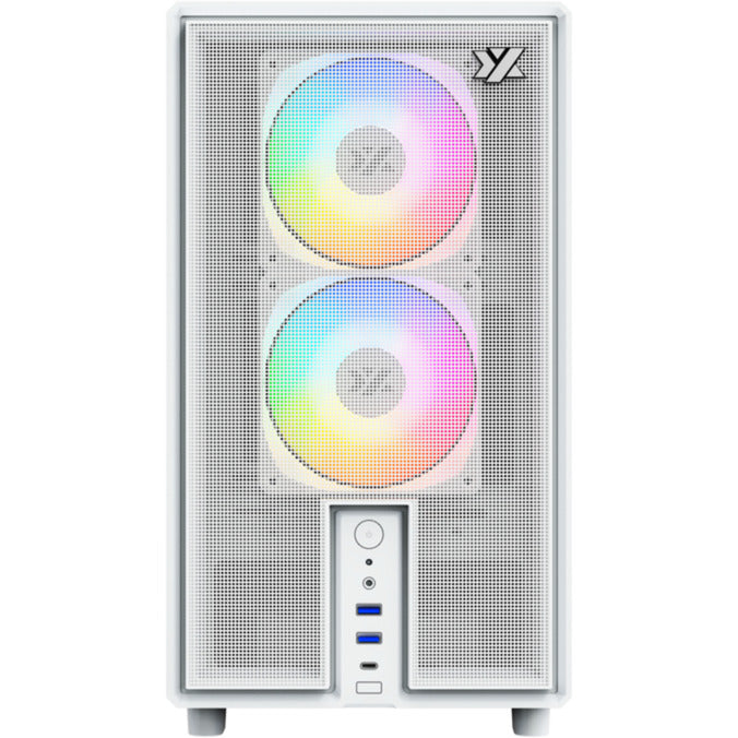 Cargue la imagen en el visor de la galería, Xyz pc gear atom midi tower behuizing (wit | 2x usb-a | 1x usb-c | tempered glass)
