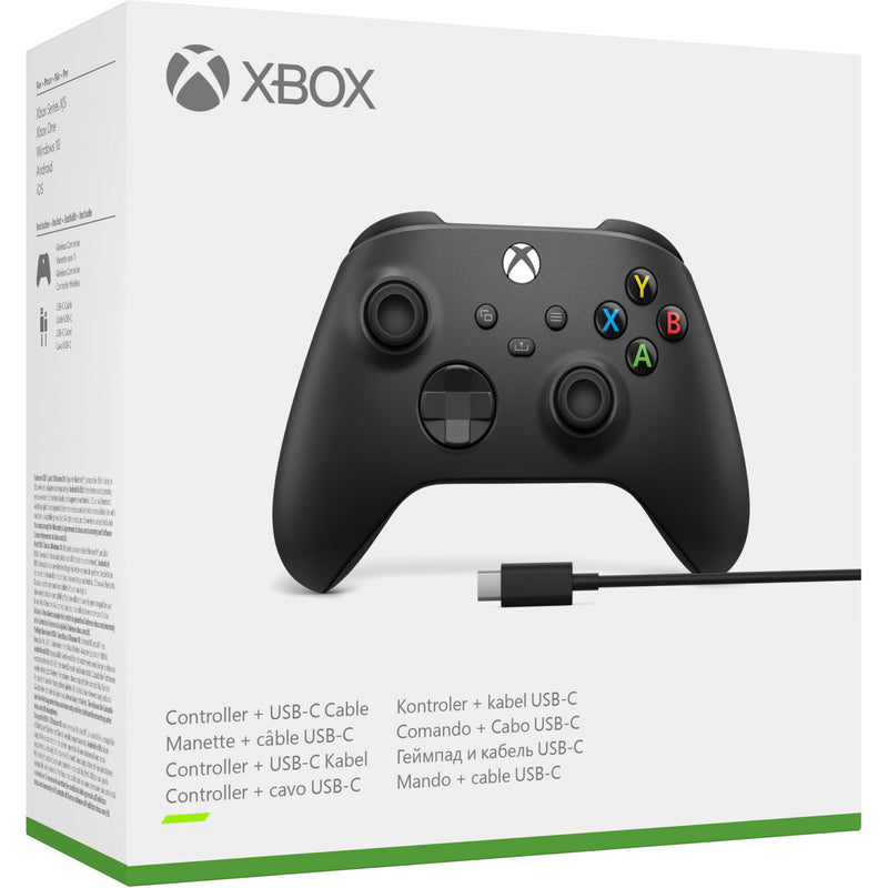 Load image into Gallery viewer, Microsoft xbox wireless controller + usb-c kabel (zwart, incl. usb-c-kabel | pc, xbox one, xbox series x, xbox series s)