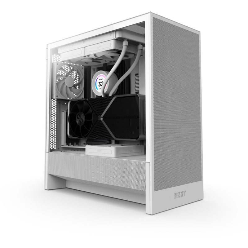 Load image into Gallery viewer, Nzxt h5 flow v2 midi tower behuizing (wit | 1x usb-a | 1x usb-c | tempered glass)