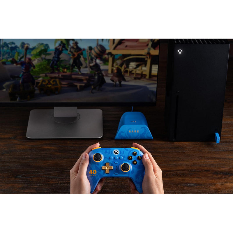 Cargue la imagen en el visor de la galería, 8bitdo ultimate 3-mode controller for xbox - rare 40th anniversary edition (blauw goud, xbox series x|s, xbox one, pc, bluetooth usb-c 2.4 ghz )