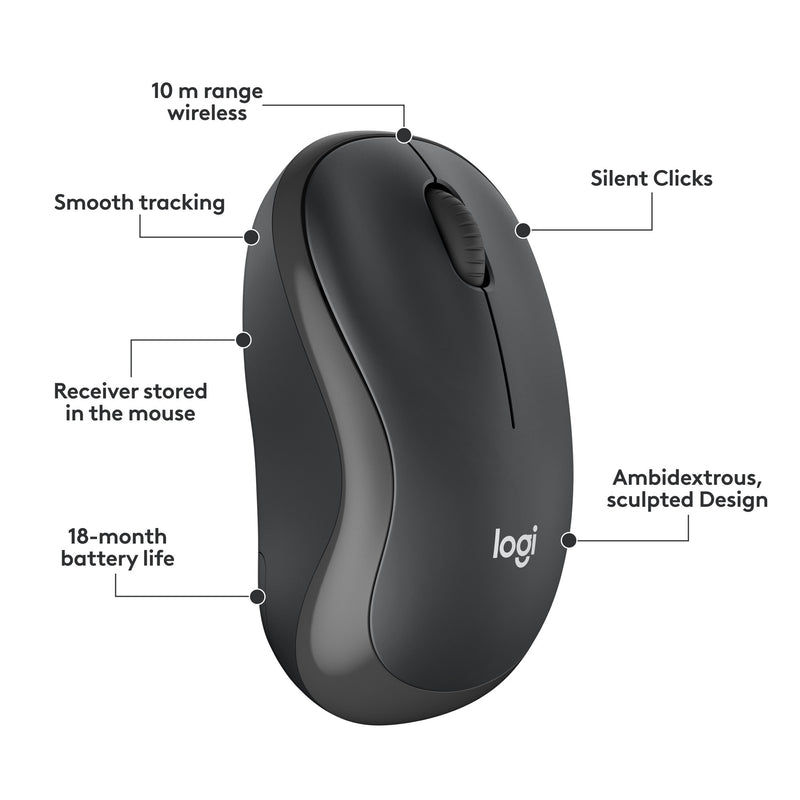 Afbeelding laden in galerijviewer, Logitech mk295 silent wireless keyboard and mouse combo desktopset (zwart, us-international lay-out (qwerty), 100%)