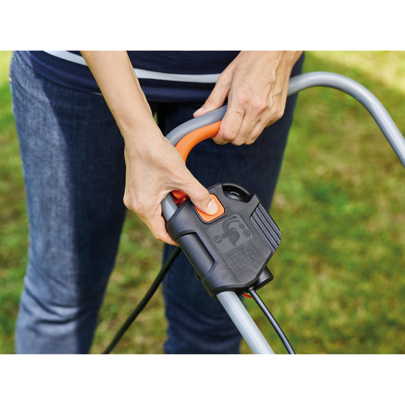 Afbeelding laden in galerijviewer, Black+decker 1000w 32cm grasmaaier + 250w grastrimmer (zwart oranje, gazons tot 250m²)