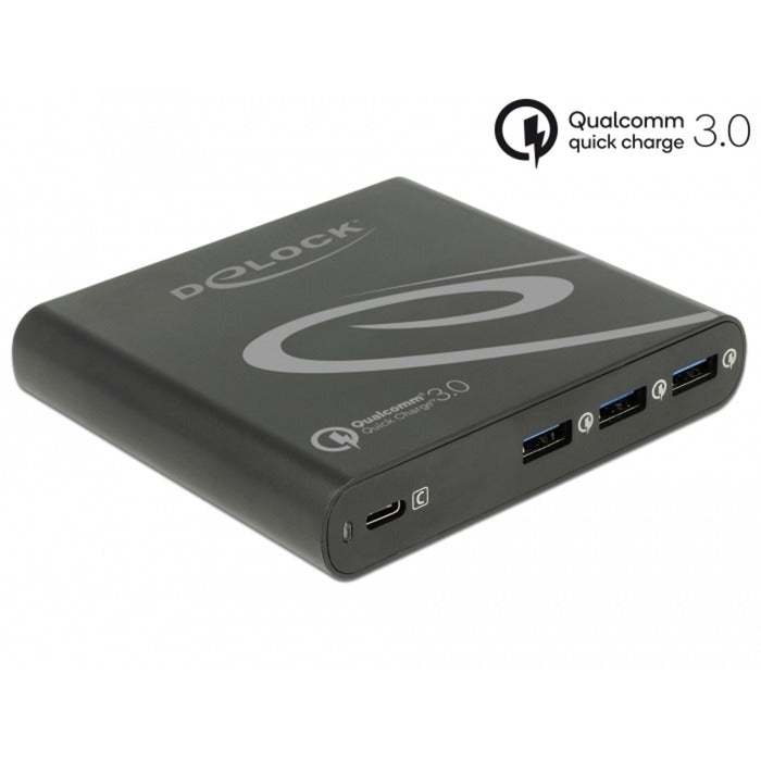 Load image into Gallery viewer, Delock usb oplader 1x usb type-c + 3x usb type-a (zwart)