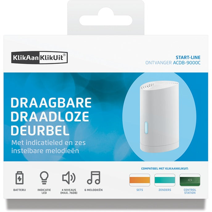Chargez l'image dans la visionneuse de la galerie, Klikaanklikuit acdb-9000c mobiele draadloze deurbel (wit)