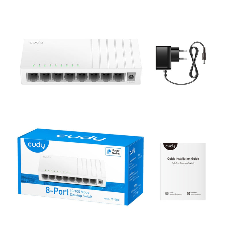 Chargez l'image dans la visionneuse de la galerie, Cudy 8-port 10 100 mbps unmanaged switch (wit)