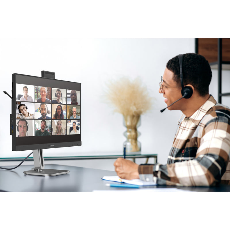 Afbeelding laden in galerijviewer, Philips 27b2u4601h 00 27 ledmonitor (zilver zwart, hdmi, displayport, usb-c, webcam, 120 hz)