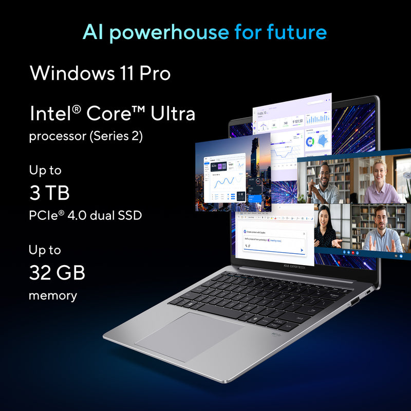 Afbeelding laden in galerijviewer, Asus expertbook p5 p5405csa-nz0195x 14 laptop (grijs | core ultra 7 258v | arc graphics 140v | 32 gb | 1 tb ssd)