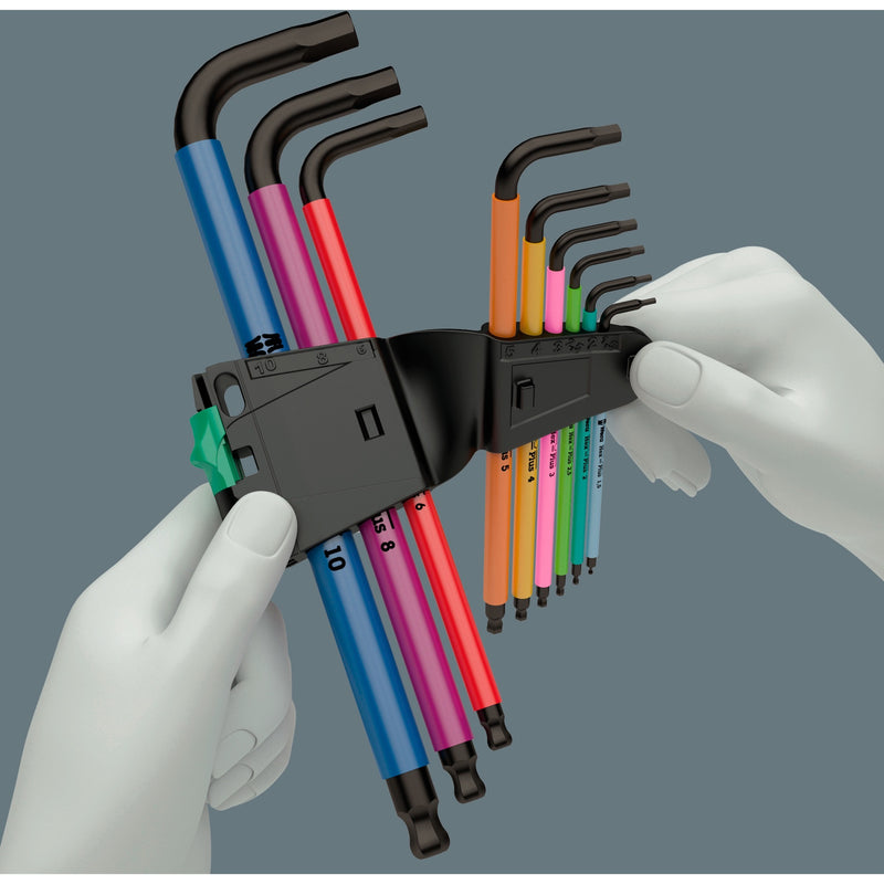 Load image into Gallery viewer, Wera 950 9 hex-plus multicolour 1 stiftsleutelset, metrisch, blacklaser (9-delig)