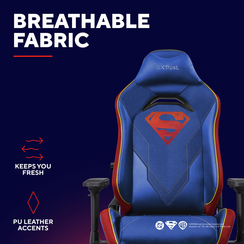 Load image into Gallery viewer, Trust gxt 721sm ruya pro superman gaming stoel (blauw rood)