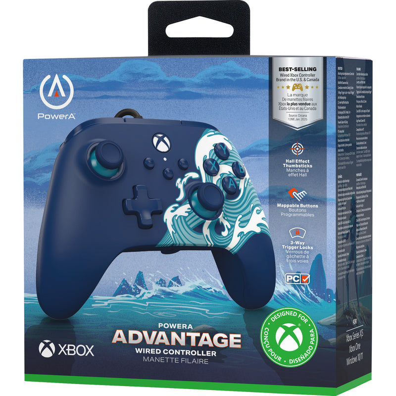 Afbeelding laden in galerijviewer, Powera advantage controller met kabel voor de xbox series x|s - watergolf (azuurblauw, xbox series x|s, xbox one, pc)