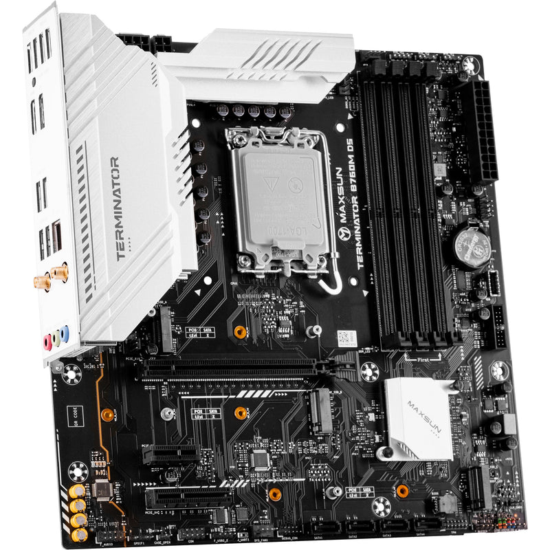 Laden Sie das Bild in Galerie -Viewer, Maxsun ms-terminator b760m d5 wifi socket 1700 moederbord (zwart, raid, 2.5 gb-lan, wlan, bt, sound, µatx)