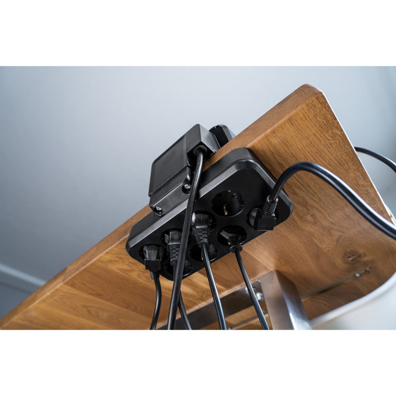 Load image into Gallery viewer, Brennenstuhl estilo duplex stekkerdoos met schakelaar stekkerdoos (zwart zilver, 1x usb c, 1x usb a)