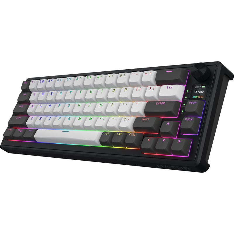 ギャラリービューアに画像をロードする, Hator skyfall pro wireless rgb mechanisch gaming toetsenbord (zwart, us lay-out (qwerty), hator aurum vanilla silent, 65%, rgb, double-shot pbt, hot-swap, 2.4ghz | bluetooth | usb-c)