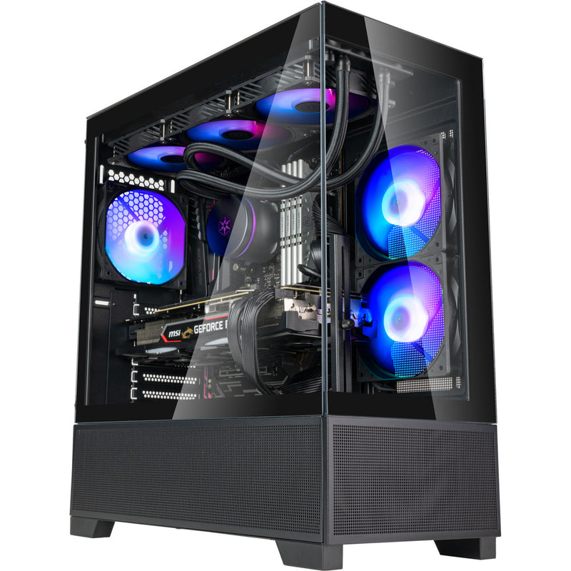 Load image into Gallery viewer, Silverstone lucid 05 mini tower behuizing (zwart | 2x usb-a | 1x usb-c | rgb | tempered glass)