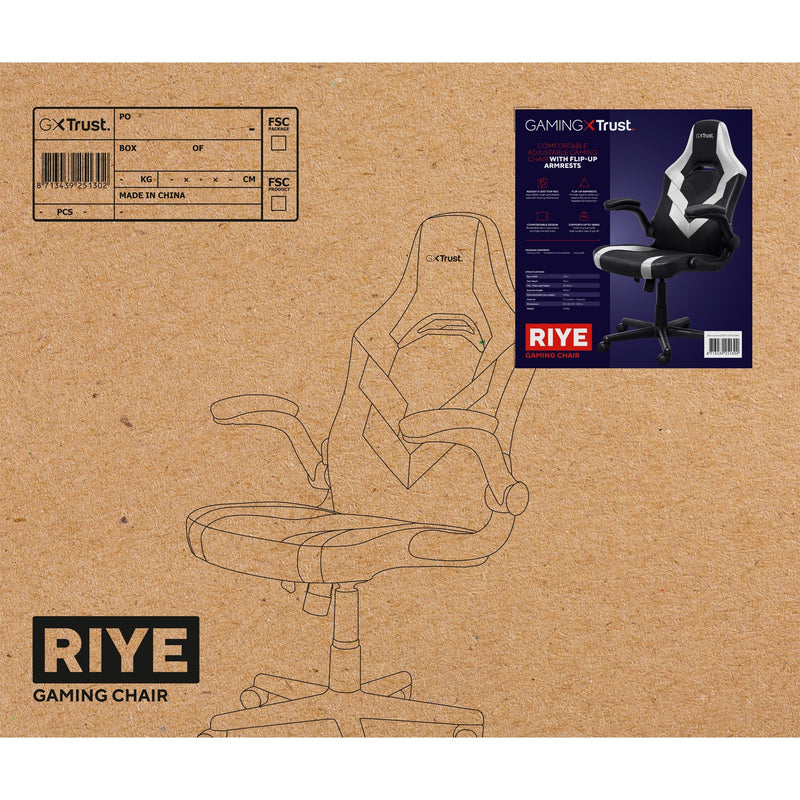 Load image into Gallery viewer, Trust gxt 703w riye gamingstoel (zwart wit)