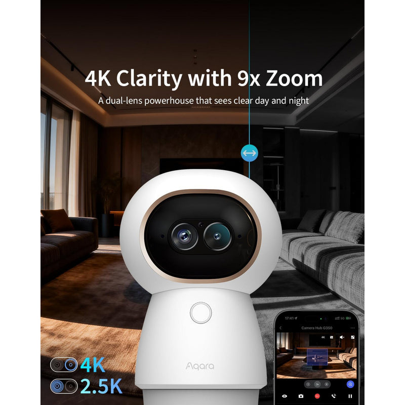 Afbeelding laden in galerijviewer, Aqara camera hub g350 select - 4k dual lens camera - matter 1.5 hub