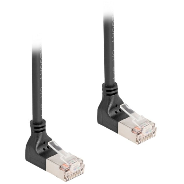 Load image into Gallery viewer, Delock rj45 network cable cat.6a s ftp slim 90° upwards upwards angled 3 m kabel (zwart)