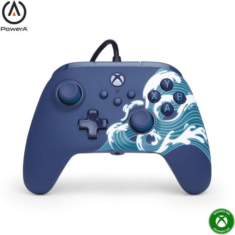 Afbeelding laden in galerijviewer, Powera advantage controller met kabel voor de xbox series x|s - watergolf (azuurblauw, xbox series x|s, xbox one, pc)