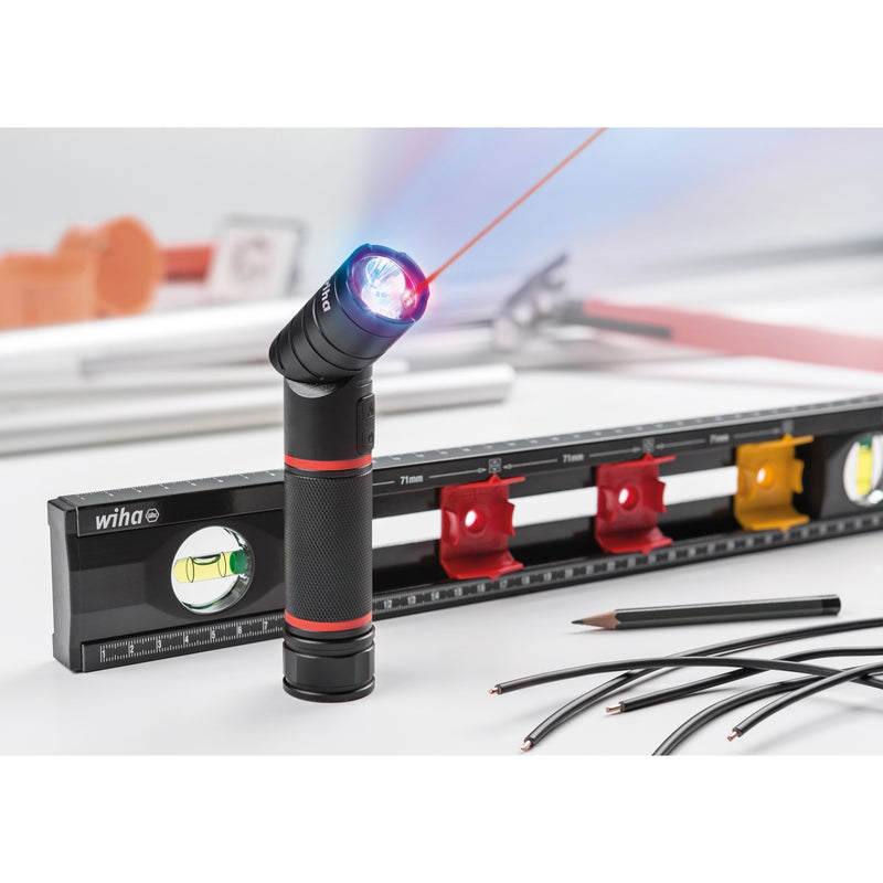 Load image into Gallery viewer, Wiha zaklamp met led, laser en uv-licht (zwart rood)
