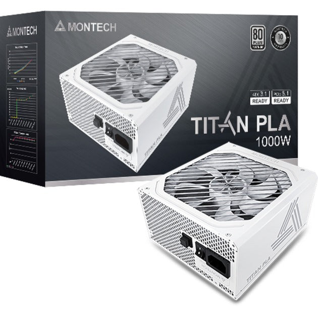 Load image into Gallery viewer, Montech titan pla modulaire 1000 watt voeding (wit, 2x pcie)
