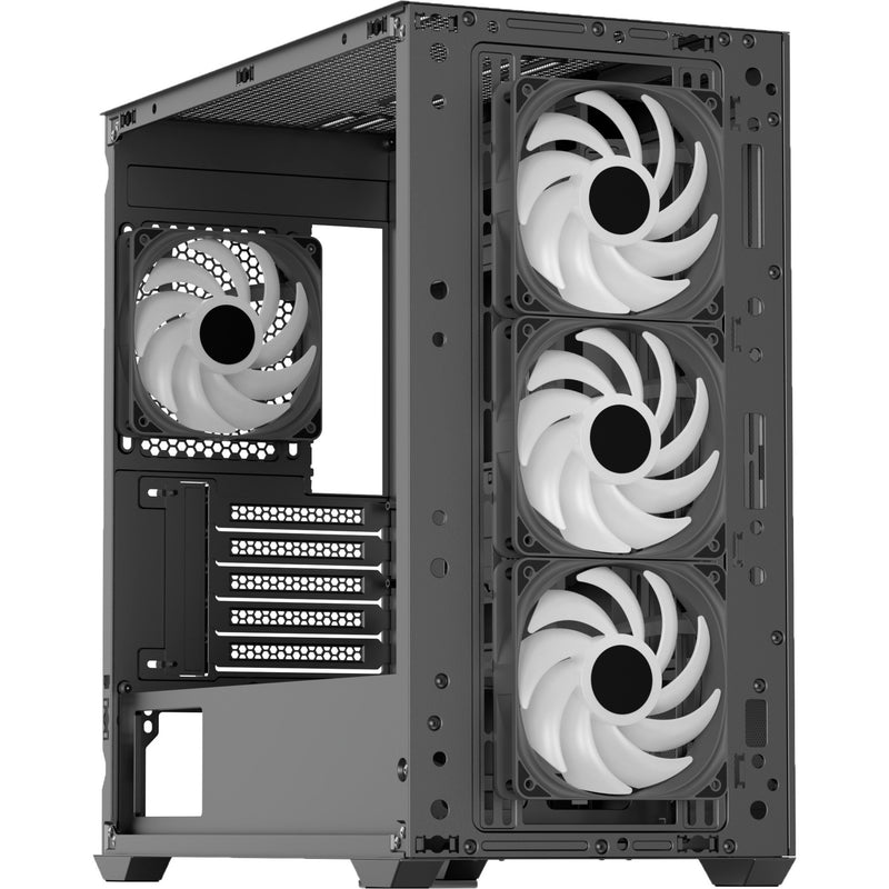 Load image into Gallery viewer, Aerocool b301a mini tower behuizing (zwart | 1x usb-a | 1x usb-c | rgb)