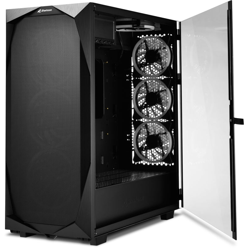 Load image into Gallery viewer, Sharkoon rev300 midi tower behuizing (zwart | 4x usb-a | 1x usb-c | rgb | tempered glass)