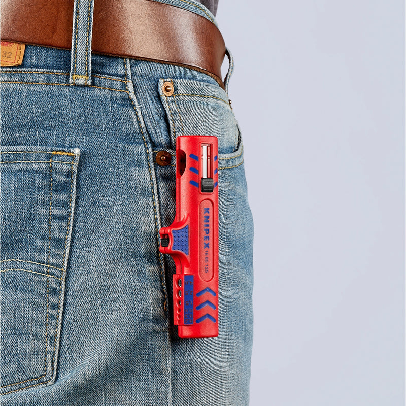 Load image into Gallery viewer, Knipex universele kabelstripper 1685125sb kabelstrip- ontmantelingsgereedschap (rood blauw)