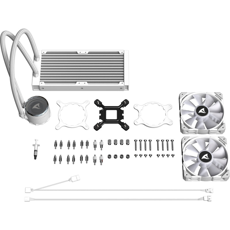 Load image into Gallery viewer, Sharkoon s80 rgb white waterkoeling (wit, 4-pins pwm fan-connector)