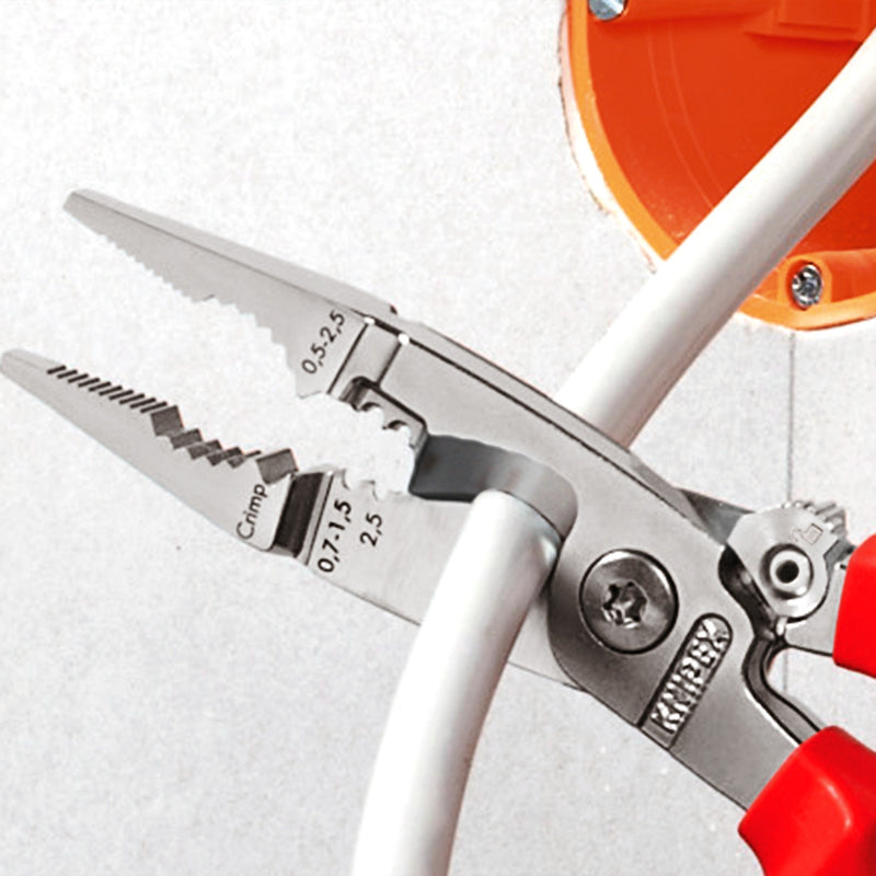 Load image into Gallery viewer, Knipex elektro installatietang 13 96 200 t (rood geel)