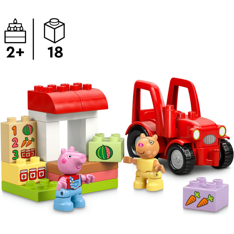 Cargue la imagen en el visor de la galería, Lego duplo peppa big tractor en marktkraam dieren speelgoed voor peuters - 10468