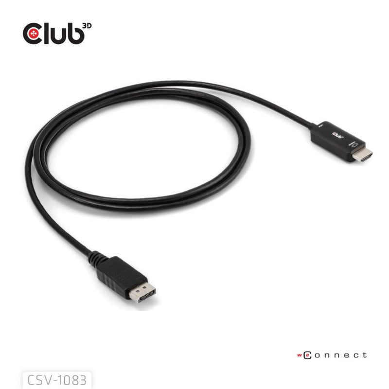 Afbeelding laden in galerijviewer, Club 3d displayport 1.4 to hdmi 4k60hz kabel adapter (zwart, hdr m m 2m)