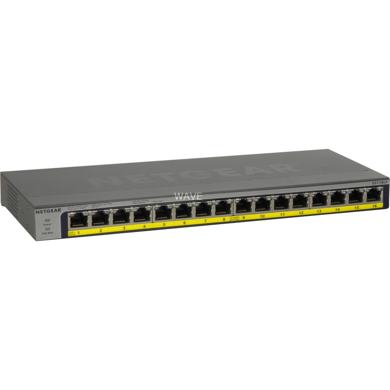 Load image into Gallery viewer, Netgear gs116lp 16-port poe poe+ gigabit ethernet unmanaged switch