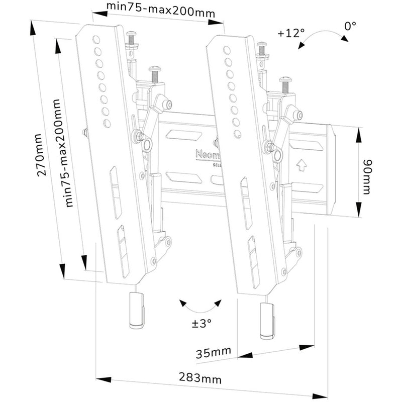 Load image into Gallery viewer, Neomounts select wl35s-850bl12 tv wandsteun bevestiging (zwart)