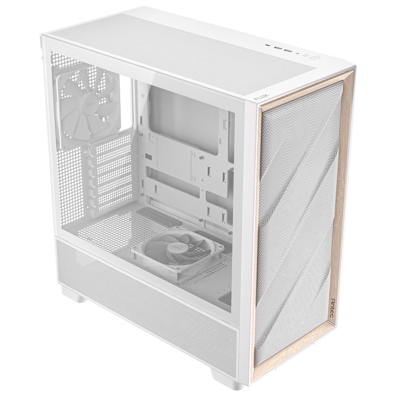 Afbeelding laden in galerijviewer, Antec flux midi tower behuizing (wit | 2x usb-a | 1x usb-c | tempered glass)