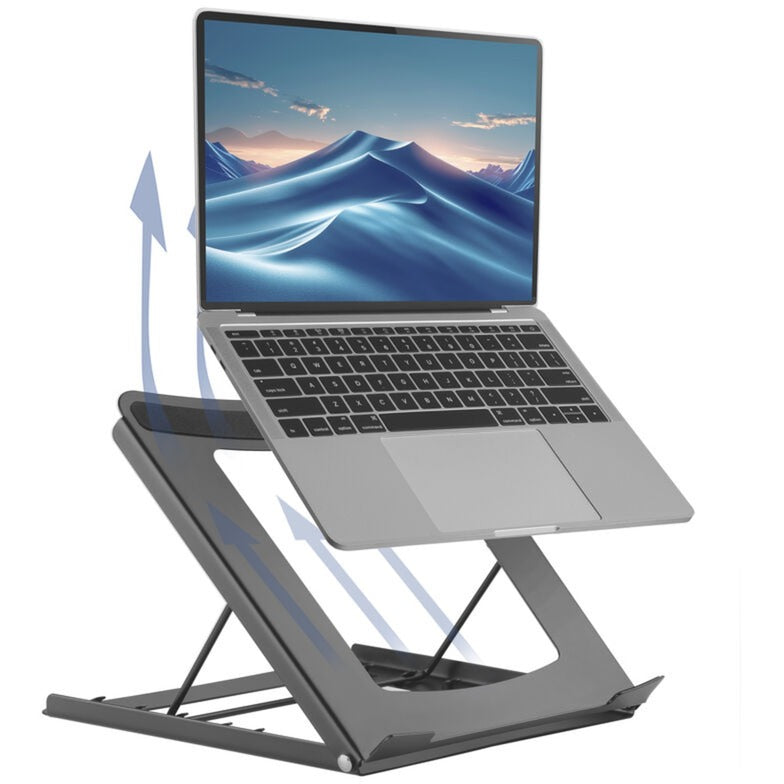 Load image into Gallery viewer, Act connectivity laptopstandaard, inklapbaar, hoogte verstelbaar in 5 standen (zwart)