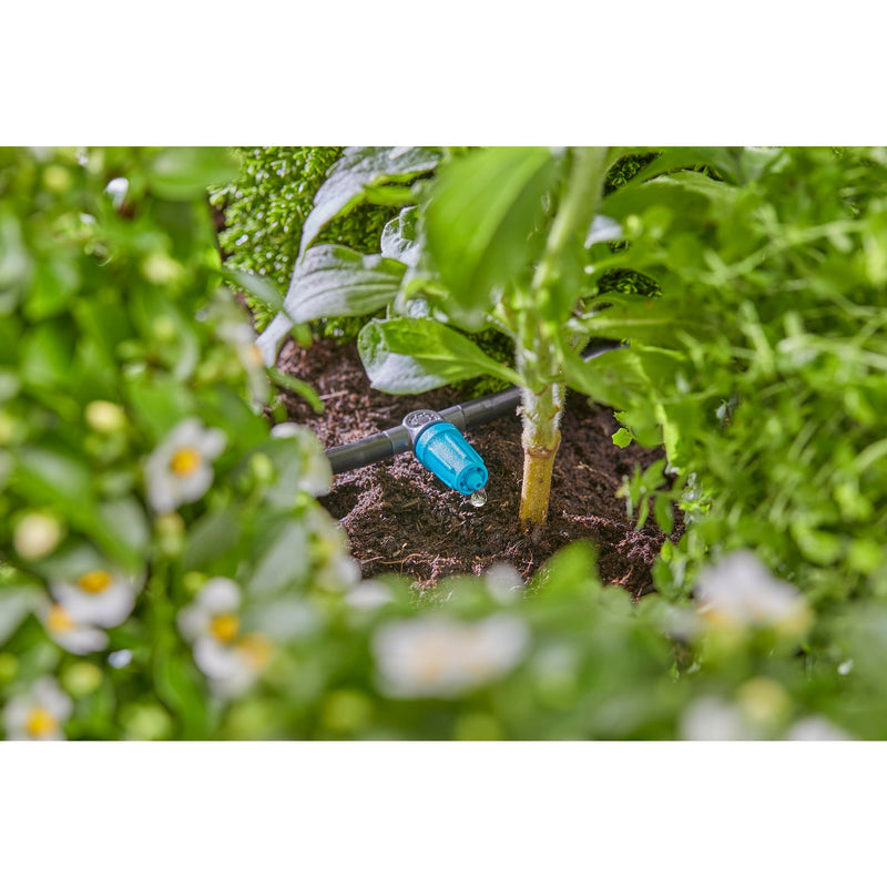 Afbeelding laden in galerijviewer, Gardena micro-drip-system verstelbare seriedruppelaar 0–15 l u druppelaar (zwart turquoise)