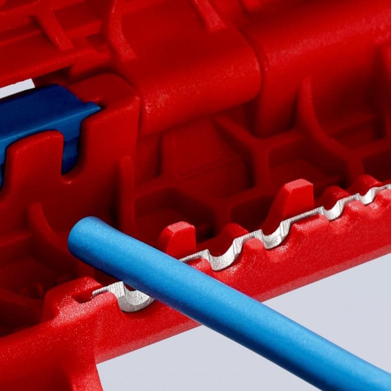 Load image into Gallery viewer, Knipex ergostrip universeel ontmantelingsgereedschap 16 95 02 sb kabelstrip- ontmantelingsgereedschap (rood blauw, links-handig)